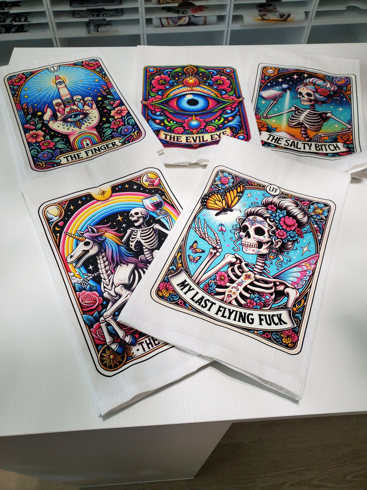 Set of 5 Tea Towels - Tarot Cards