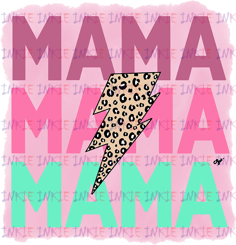 MAMA with leopard lightning bolt