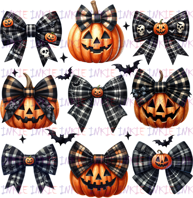 Pumpkin bow tie and pumpkins