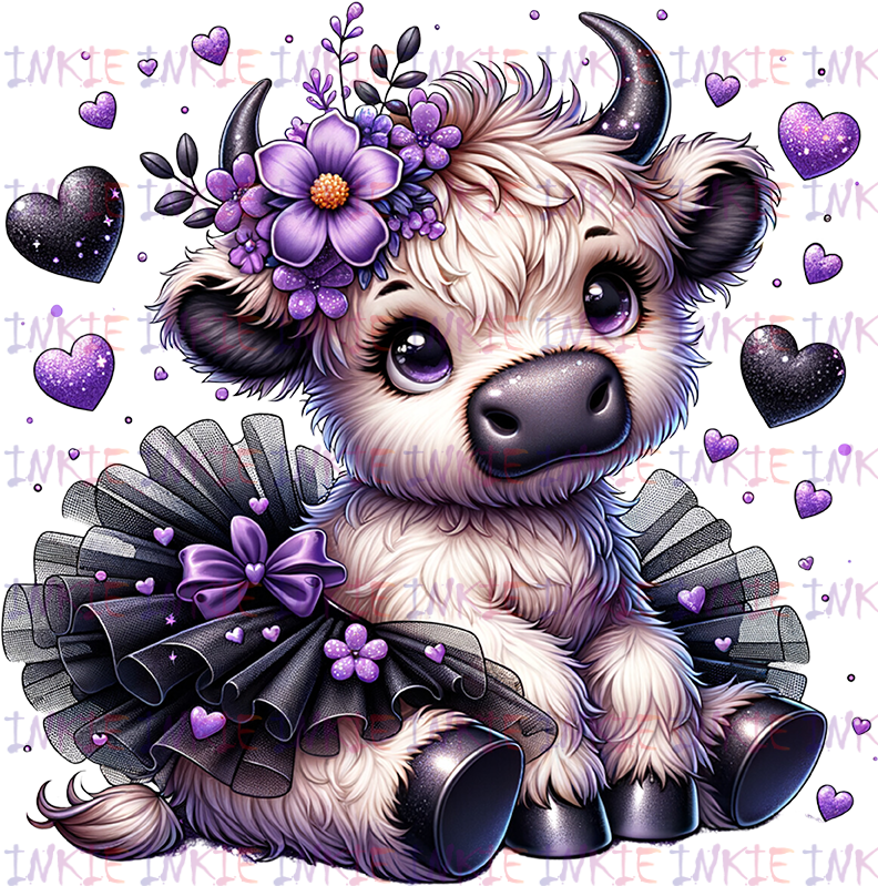 Purple Tutu and White Cow