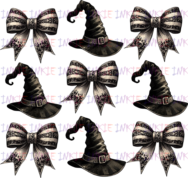 Witch Hat and Stripe Bows