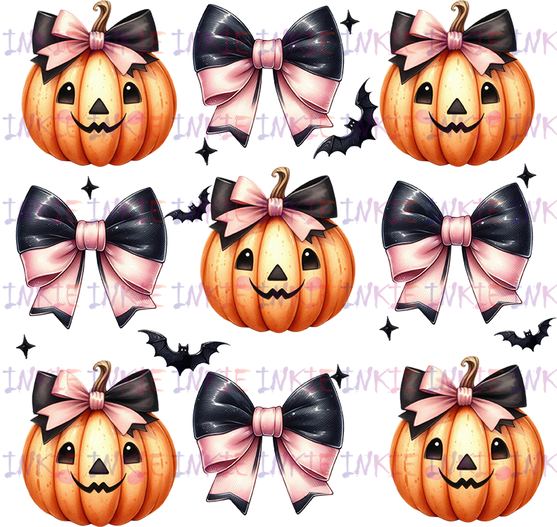Pink Bow Tie and Pumpkins