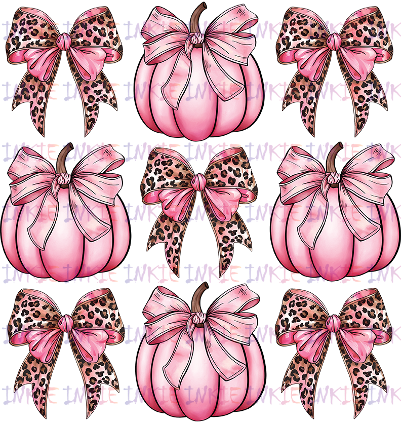 Pink Pumpkins and Leopard Print Bows