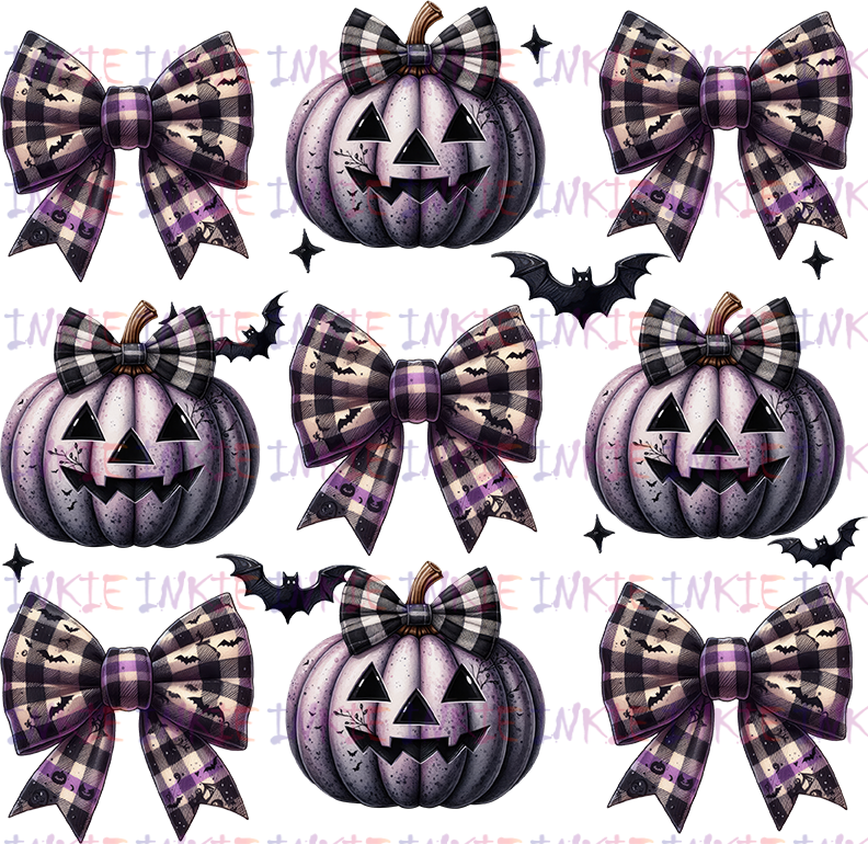 Purple Bow Tie and Pumpkins