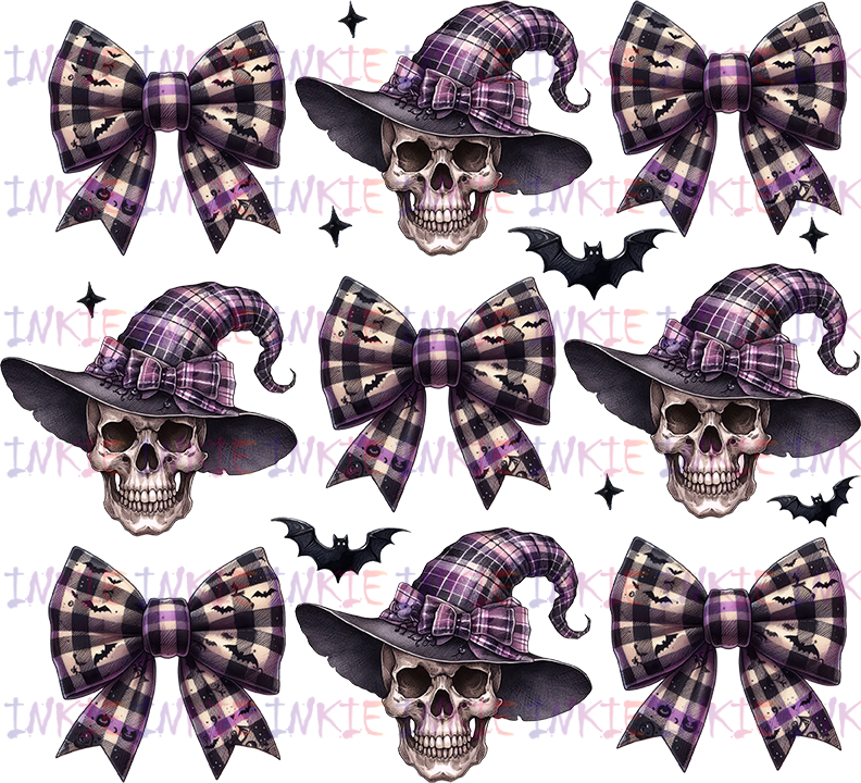 Purple Bow Tie and Skulls